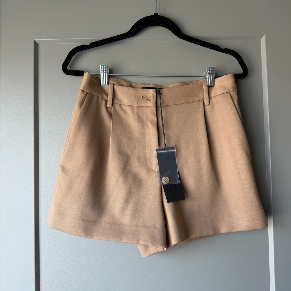 Nili Lotan High Waist Tan Women's Shorts